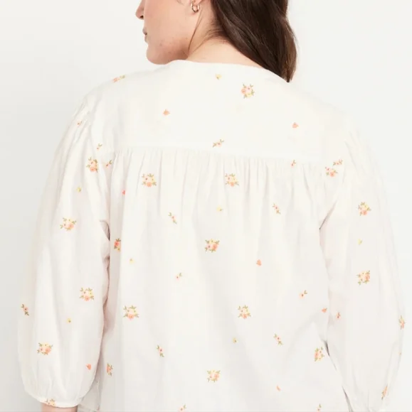 Button-Down Floral White Shirt From OLD NAVY BNWT - Picture 5 of 6